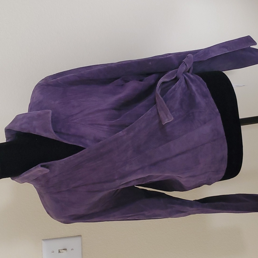Leather suede purple wrap